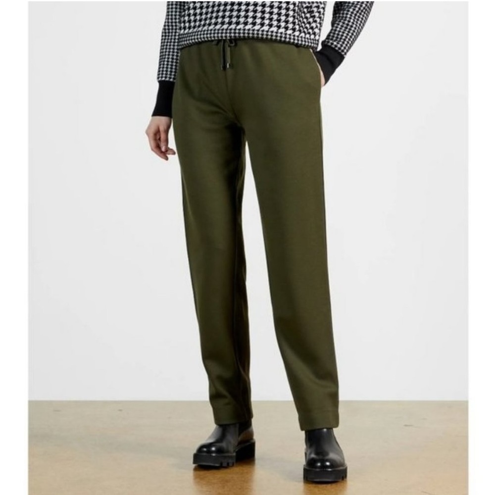 NWT Ted Baker Vveria Relaxed High Rise Straight Leg Jogger Khaki Olive Green